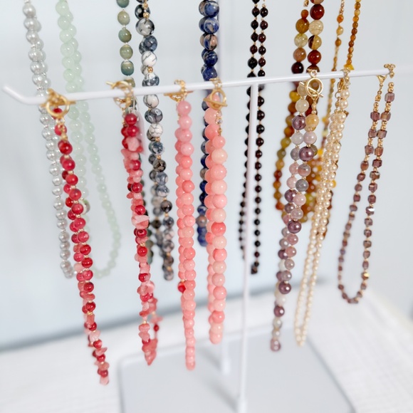 NEW Gemstone 19.5” Beaded Necklace - Fire Agate - Handcrafted Necklace - Picture 6 of 6